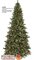 C-91011 9' Light Flocked Pine Tree -Slim - Mini Pine-Cones/Snowflake Clumps - 2,372 Green/White Tips