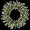 A-3042 24" Plastic Iced Cypress Wreath - Triple Ring - Green/Silver