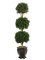 EF-4246 5' Tripple Ball Boxwood Topiary Green in Pot Shown Indoor/Outdoor
