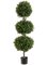 EF-274 4' Triple Ball-Shaped Boxwood Topiary in Plastic Pot Two Tone Green