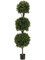 EF-275  5' Triple Ball 12" 14" 16" -Shaped Boxwood Topiary in Plastic Pot Two Tone Green Indoor/Outdoor