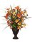 EF-2734 35"Hx26"Wx26"L Lily/Tulip/Firecracker/Berry in Resin Urn Flame Orange