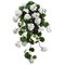 EF-925W  47" Water-Resistant Geranium Hanging Bush x14 WHITE (Price is for a set of 4 Bushes)