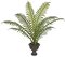 P-113615  4' Potted Sword Palm - Soft Touch -9 Fronds - Black Urn