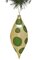 Polka Dot Ornament - Shiny Gold and Glittered Green/Red Dots
