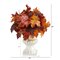 20" Autumn Maple Leaf and Berries Artificial Plant in White Urn
