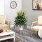 4.5' Mixed Greens Artificial Plant in White Planter with Legs