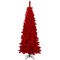 9 Foot 45 Inches Wide Flocked Red Fir Artificial Christmas Tree, Red Dura-lit LED Lights