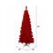7.5' x 39" Flocked Red Fir Artificial Christmas Tree, Red Dura-lit LED Lights