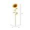 56 inches Yellow Sunflower Stem