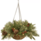 20 Inch Outdoor / Indoor  Hanging Basket with Battery Operated 50 Warm White LED Lights with reed...