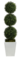 46” Boxwood Triple Ball Topiary Artificial Tree In White Metal Planter (Indoor/Outdoor)