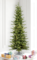 7.5' x 38" Moutauk Pine Pencil Artificial Pre-Lit Christmas Tree with 750 LED Color Changing 3mm ...