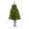4.5’ Sierra Spruce “Natural Look” Artificial Christmas Tree With 150 Clear LED Lights In Decorative Urn