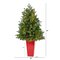 3.5’ Washington Fir Artificial Christmas Tree With 50 Clear Lights In Tower Planter