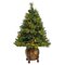 52” North Carolina Mixed Pine Artificial Christmas Tree With 130 Warm White LED Lights, 459 Benda...