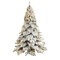 7’ Flocked Austria Fir Christmas Tree With 400 Warm White LED Lights And 1063 Bendable Branches