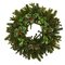 22” Pine, Pinecone And Variegated Holly Leaf Artificial Wreath
