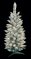 5 feet Flocked Slim Pine Christmas Tree - Slim Size - 100 Warm White LED Lights