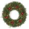 36" Long Needle Pine Wreath - Pine Cones/Red Berries/Cedar/Leaves