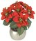 23" Poinsettia Bush - 24 Leaves - 7 Flowers - Red - Bare Stem
