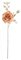 32" Brushed Gold Orange Rose Spray