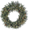 30" Mixed New England Pine (PE) Wreath x170 w/Cones & 100 Clear Lights Green