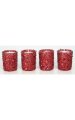 Glittered Glass Tea Light Holders - 2.5 inches x 2.5 inches x 2 inches