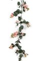 9.5 feet Bougainvillea Garland - 259 Green Leaves - 27 Purple Flower Clusters