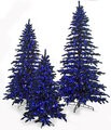 Navy Blue Flocked Marin Christmas Holiday Trees With Blue Led Lights | 5 Foot, 7.5 Foot, Or 9 Foo...