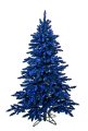 Navy Blue Flocked Marin Christmas Holiday Trees With Blue Led Lights | 5 Foot, 7.5 Foot, Or 9 Foot