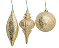 Ice Beaded Champagne Ornament with Star Glitter | 10" Calabash or 6" Ball or 10.5" Flat Teardrop ...