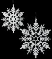 WHITE GLITTERED SNOWFLAKE ORNAMENTS | 7 INCHES OR 12 INCHES