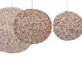 ROSE GOLD/CHAMPAGNE BEADED/GLITTERED BALL ORNAMENTS | 8 INCH, 6 INCH, 4 INCH