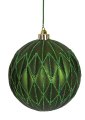 6 Inch Matte/Glitter Diamond/Grid Ball Ornament | Chocolate Mocha, Rose Gold, Dark Green, Silver