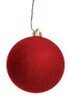 4" Flocked Ball Ornament | Red, Green, Silver, Black