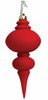 10" Flocked Finial Ornament | Red, Green, Silver, Black