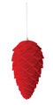 Red Flocked Pinecone Ornament | 3 Sizes