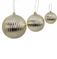 FireSafe Champagne Gold Reflective Pumpkin Ball Ornament | 4 Sizes