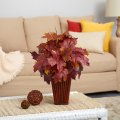 19" Autumn Maple Leaf Artificial Plant in Decorative Planter