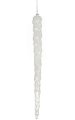 Plastic Glittered Frosted Icicle Ornament - Clear/White
