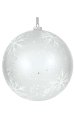 Plastic Ball Ornament with Glitter Snowflakes - Clear/White