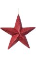 Glittered/Beaded Styrofoam Star Ornament - Double-Sided - Red