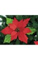 Velvet Poinsettia - Stem 6 inches - Red