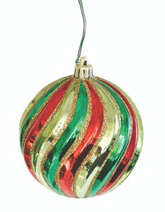 Reflective Swirl Ball Ornament with Glitter | 4" or 8" Sizes
