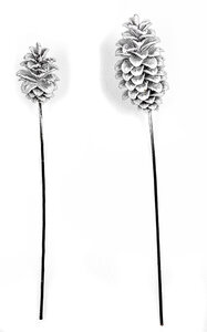 Flocked Pine Cone Pick (Sold Per Piece) | Large or Small