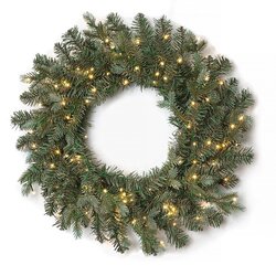 MIXED PE/PVC BLUE GRAND SPRUCE WREATH | 24 inches OR 36 inches DIAMETER