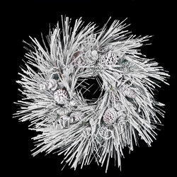 Flocked Whitehall Pine Wreath with Pinecones/Fir/Eucalyptus | 30" or 48" Diameter
