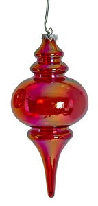 Red Iridescent Ball or Finial Ornaments | 5" Ball, 6" Ball, 10" Finial