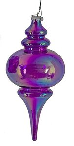 PURPLE IRIDESCENT BALL OR FINIAL ORNAMENTS | 5 INCH OR 6 INCH BALL OR 10 INCH FINIAL | SOLD SEPARATELY